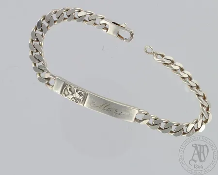 Panssariranneketju laatalla, kaiverrettu, pituus 200mm, 925, paino 21,3g Paino: 21,3 g