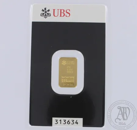 Kultaharkko UBS, 313634, 999,9, paino 2,0g Paino: 2   g