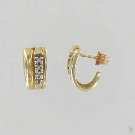 Timanttikorvakorut 8xn.0.005ct, korkeus 12mm, 585, paino 3,1g Paino: 3,1 g