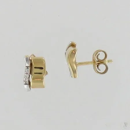 Timanttikorvakorut 6xn.0.005ct, korkeus 9mm, 585 kelta- ja valkokulta, paino 1,8g Paino: 1,8 g