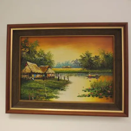 Öljyvärimaalaus, mitat 45x60cm, signeeraus Lady