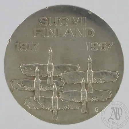 Juhlaraha Itsenäinen Suomi 50 vuotta 1967, 10 markkaa, 900, paino 24,0g Paino: 24   g