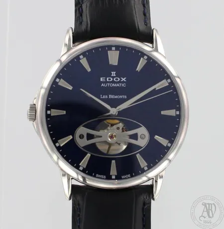 Teräsrannekello Edox Les Bémonts, automatic, case no 85021 - serial no 835568, Ø 42mm, laatikko ja todistus