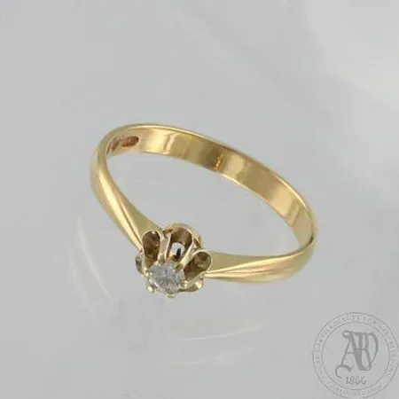 Timanttisormus 1xn.0.07ct, koko 17½, 750, paino 2,2g Paino: 2,2 g