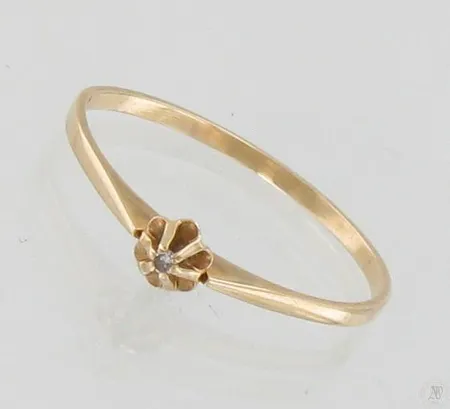 Timanttisormus 1xn.0.005ct, koko 17, 585, paino 0,8g Paino: 0,8 g