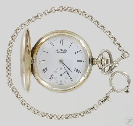 Hopeinen taskukello Aero Watch Neuchatel, kaiverrettu, mukana kellonperät, 800br-835, paino 88,3g Paino: 88,3 g