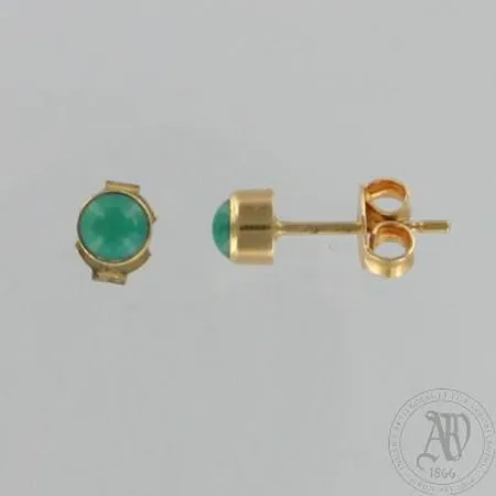Kivikorvanapit, Ø 5mm, 585br, toinen tausta metallia, paino 0,9g Paino: 0,9 g
