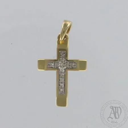 Ristiriipus timanteilla 12xn0.005ct, korkeus 21mm, 585, paino 1,0g Paino: 1   g