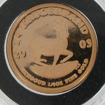 Kultaraha Etelä-Afrikka, 1/4 Krugerrand 2003, 916, paino 8,4g Paino: 8,4 g