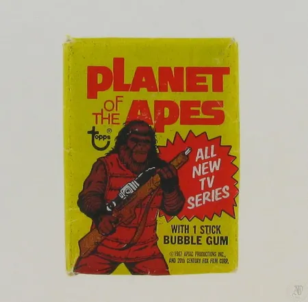 Purukumipakkaus tarralla, Planet of the Apes, avaamaton pakkaus vuodelta 1967