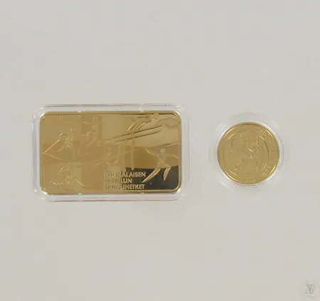 Keräilyharkko, Suomalaisen urheilun huippuhetket, yleisurheilu, pronssia, 24 karatin kultaus, yksi markka vuodelta 1995