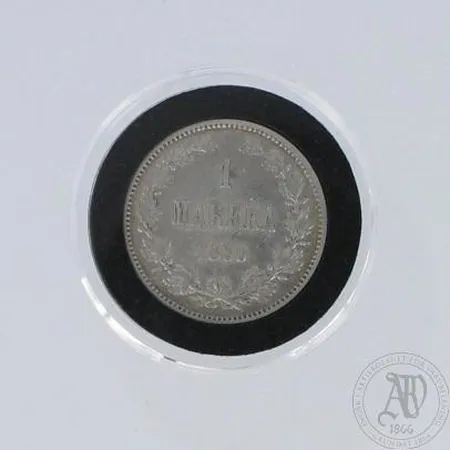 Hopearaha, 1 markka 1890, 868, paino 5,1g Paino: 5,1 g