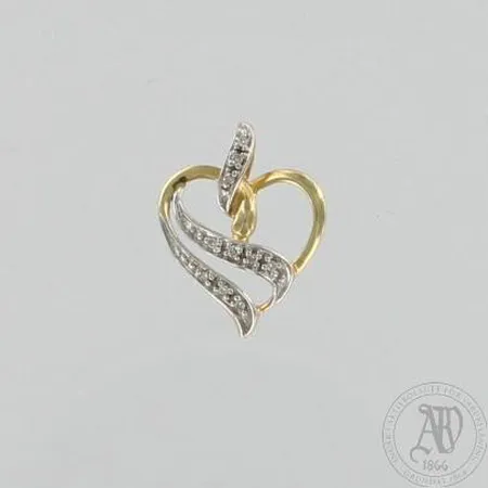 Sydänriipus timanteilla 10xn0.005ct, korkeus 18mm, 585, paino 0,9g Paino: 0,9 g