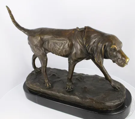 Pronssipatsas, signeeraus A. Cain, korkeus 25cm
