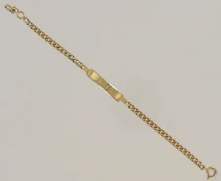 Laattaranneketju, kaiverrettu, pituus 140mm, 585, paino 3,2g Paino: 3,2 g