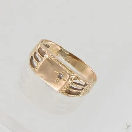 Viallinen timanttikantasormus 1xn.0.005ct, 585, paino 2,6g Paino: 2,6 g