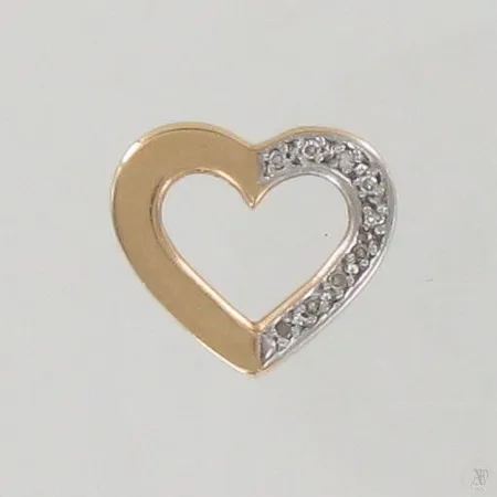 Timanttiriipus 9xn.0.005ct, korkeus 14mm, 585 kelta- ja valkokulta, paino 2,2g Paino: 2,2 g