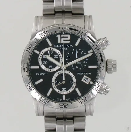 Teräsrannekello Certina DS Sport Precidrive, quartz,  ref:C027.417.11.0, sarjanumero 14BN02822310, taulun Ø 42mm, rannekkeen pituus 200mm, takuutodistus