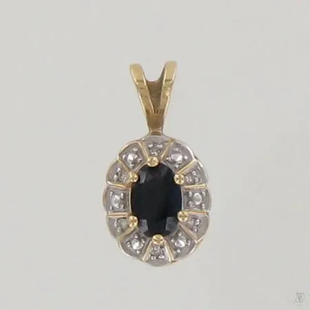 Sinisafiiririipus timanteilla 6xn.0.005ct, korkeus 15mm, 585br, paino 1,6g Paino: 1,6 g