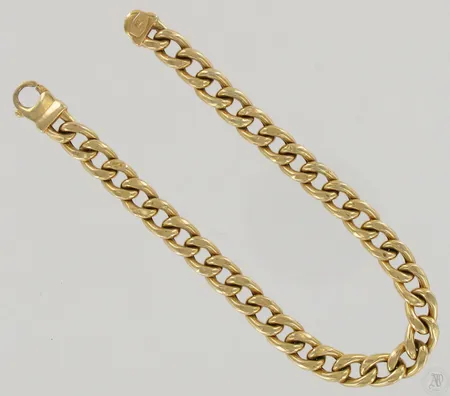Panssariranneketju, ontto, käytön jälkiä, pituus 210mm, 585, paino 7,1g Paino: 7,1 g