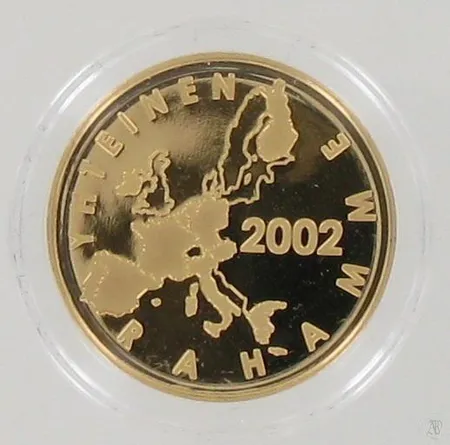 Kultamitali Yhteinen Rahamme 2002, Rahapaja Oy, 750, paino 8,7g Paino: 8,7 g