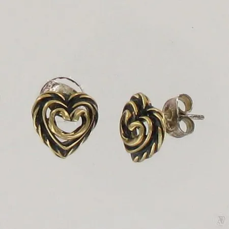 Korvakorut, Kalevala Koru, Talon sydän, korkeus 10mm, pronssia
