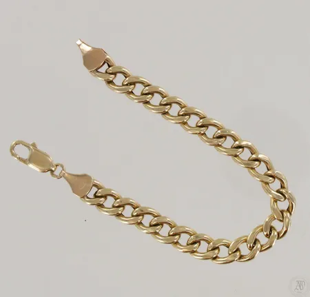 Panssariranneketju, ontto, pituus 180mm, leveys 8mm, 585, paino 12,7g Paino: 12,7 g
