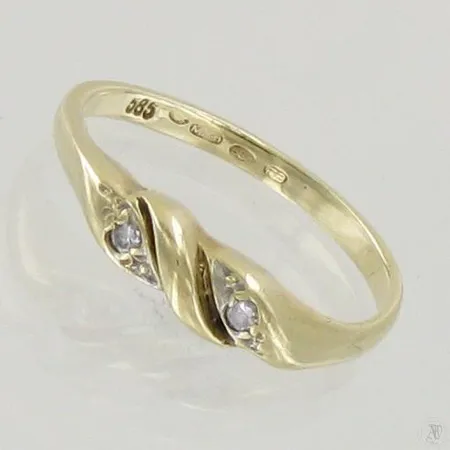 Timanttisormus 2xn.0.01ct, koko 16, 585, paino 1,5g Paino: 1,5 g