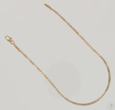 Ranneketju, pituus 190mm, 585 kelta- ja valkokulta, paino 2,4g Paino: 2,4 g