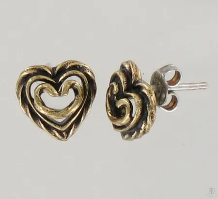 Korvakorut Kalevala Koru, Talon sydän, korkeus 10mm, pronssia