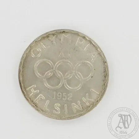 Hopearaha, Olympialaiset 1952, nimellisarvo 500mk, 500, paino 12,1g Paino: 12,1 g