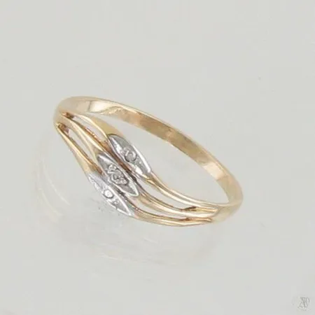Timanttisormus 1xn.0.005ct, koko 16¾, 585 kelta- ja valkokulta, paino 1,0g Paino: 1   g