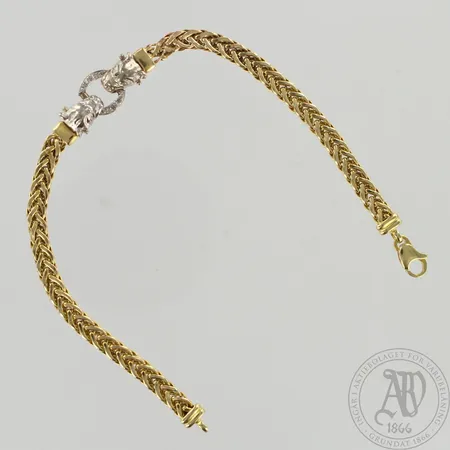 Timanttiranneketju 10xn.0.005ct, pituus 190mm, 585 valko- ja keltakulta, paino 7,3g Paino: 7,3 g
