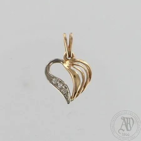 Timanttiriipus 3xn0.01ct, korkeus 15mm, 585 kelta- ja valkokulta, paino 0,9g Paino: 0,9 g