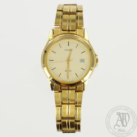 Teräsrannekello Citizen, käytön jälkiä, quartz, taulun Ø 37mm, rannekkeen pituus 170mm