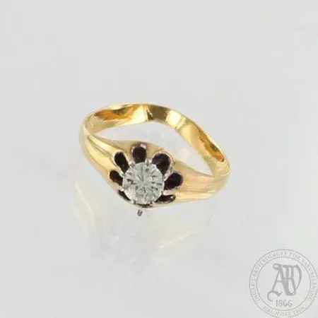 Viallinen timanttisormus 1xn.0.37ct, 750, paino 2,9g