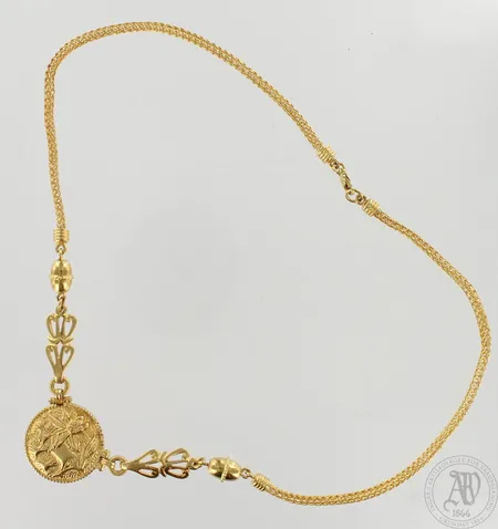 Kaulakoru, Aurinkoleijona, Kalevala Koru, pituus 45cm, 750, paino 30,7g