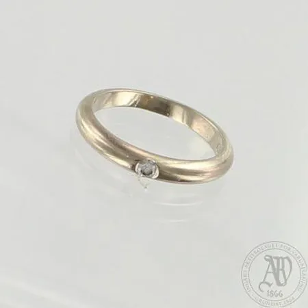 Timanttisormus 1xn.0.06ct, koko 16, 585 valkokulta, paino 2,9g