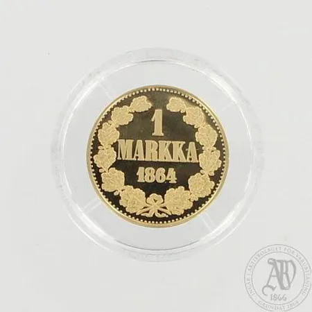 Juhlaraha, 1 markka 1864 Rahapaja Oy, 750, paino 8,6g