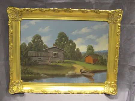 Öljyvärimaalaus, signeeraus T Heickell, koko 40x60cm Lähetetään postipakettina.