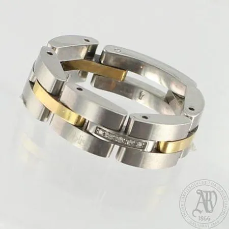 Terässormus timanteilla 5xn.0.005ct, Bliss, koko 21¼, 750 kultaa välipaloissa  Paino: 0 g