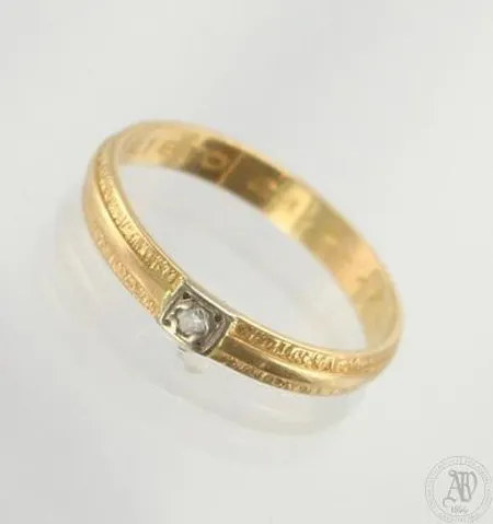 Timanttisormus 1xn.0.02ct, kaiverrettu, koko 16, 750, paino 1,6g