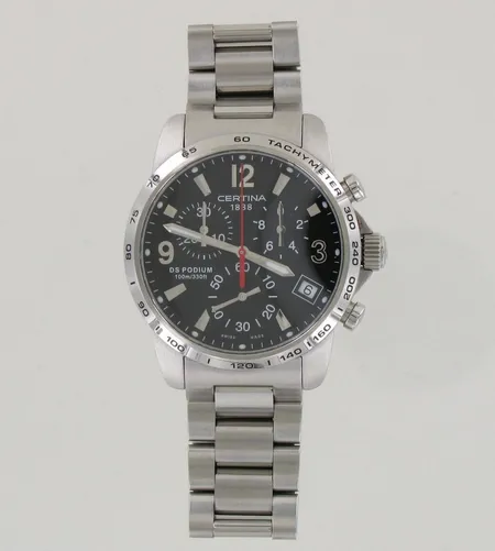 Teräsrannekello Certina DS Podium, 316L, 536.7029/7129A, chrono quartz, taulun Ø 40mm, rannekkeen pituus 175mm (pientä säätövaraa)