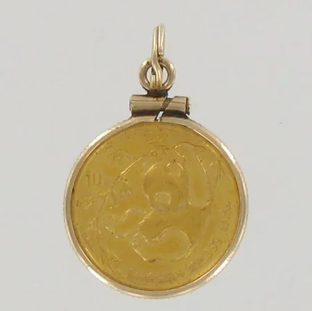 Rahariipus, korkeus 27mm, raha 1/10 OZ 999, 585-999, paino 4,2g 