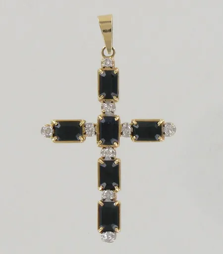 Kiviristiriipus timanteilla 9xn.0.02ct, korkeus 48mm, 585br, paino 4,0g