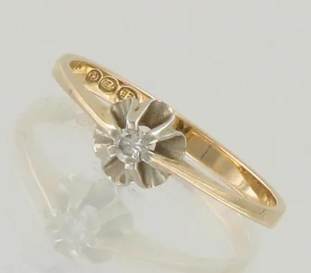 Timanttisormus 1xn.0.05ct, koko 17, 750, paino 1,9g