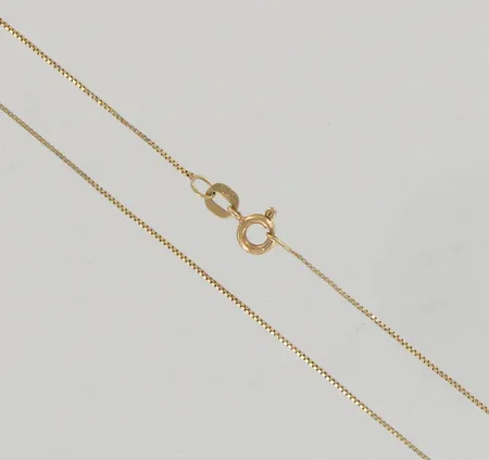Kaulaketju, pituus 38,5cm, 585, paino 1,1g  Lähetetään postipakettina.