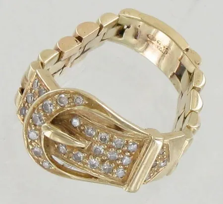 Timanttisormus 29xn.0.005-0.02ct (yksi timantti puuttuu), koko 18½, 585, paino 6,2g
