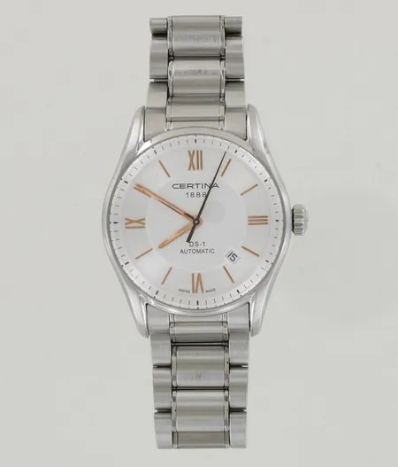 Teräsrannekello Certina 1888 DS-1 Automatic, 11Bc1214658 C006407A, taulun Ø 39mm, rannekkeen pituus 180mm  