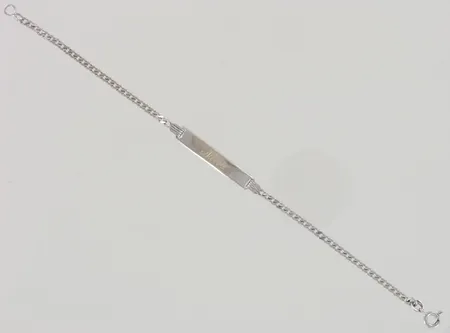 Panssariranneketju laatalla, kaiverrettu, pituus 190mm, 925, paino 4,4g